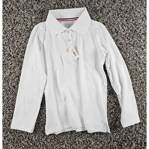 Liberty Pro Boys Sz XS Long Sleeve Polo Shirt Performance White NEW